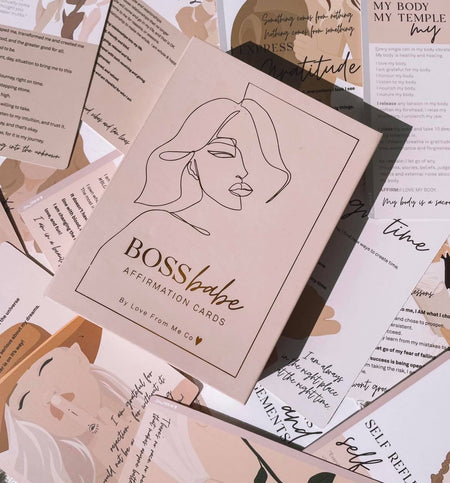AFFIRMATION CARDS FOR WOMEN - THE BOSS BABE DECK | LOVE FROM ME CO