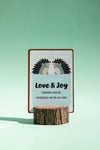 Single rustic natural wood handmade Affirmation Card Stand