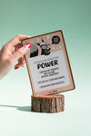 Single rustic natural wood handmade Affirmation Card Stand